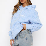 Vol. 1 Oversized Geprinte Hoodie Blauwe Strik – Comfortabel, Speels en Stijlvol