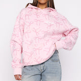 Vol. 1 Oversized Geprinte Hoodie Posy Bow – Comfortabel, Speels en Stijlvol
