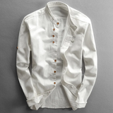Heren Overhemd Opstaande Kraag Elegant Modern