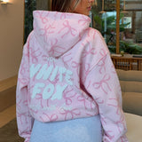 Vol. 1 Oversized Geprinte Hoodie Posy Bow – Comfortabel, Speels en Stijlvol