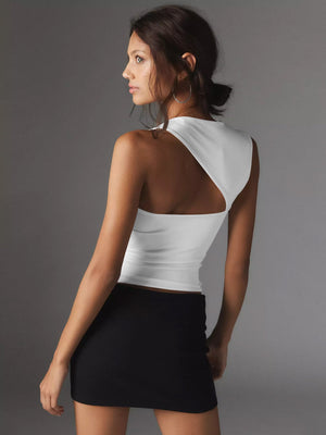 Sybille | Stijlvol Een-Schouder-Crop-Top voor Elke Gelegenheid