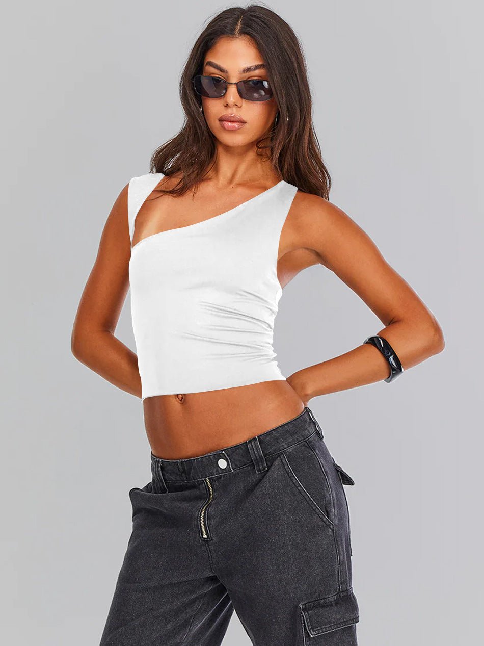 Sybille | Stijlvol Een-Schouder-Crop-Top voor Elke Gelegenheid