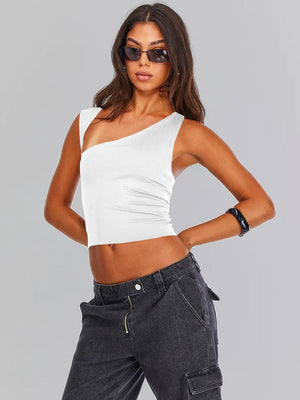 Sybille | Stijlvol Een-Schouder-Crop-Top voor Elke Gelegenheid