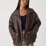 Sophia | Oversized PU-Leren Jas Dames – Modieuze Look, Hoogwaardig Kunstleer