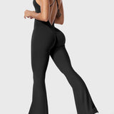 Serafina | Rugloze Flare Jumpsuit met verstelbare bandjes