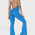 Serafina | Rugloze Flare Jumpsuit met verstelbare bandjes