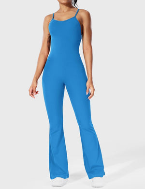 Serafina | Rugloze Flare Jumpsuit met verstelbare bandjes