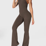 Serafina | Rugloze Flare Jumpsuit met verstelbare bandjes