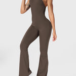 Serafina | Rugloze Flare Jumpsuit met verstelbare bandjes