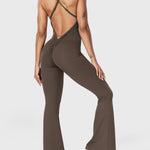 Serafina | Rugloze Flare Jumpsuit met verstelbare bandjes