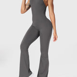 Serafina | Rugloze Flare Jumpsuit met verstelbare bandjes