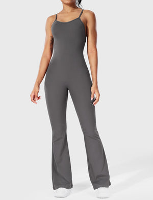 Serafina | Rugloze Flare Jumpsuit met verstelbare bandjes