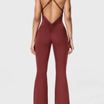 Serafina | Rugloze Flare Jumpsuit met verstelbare bandjes