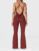 Serafina | Rugloze Flare Jumpsuit met verstelbare bandjes