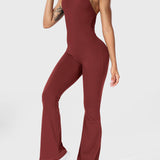 Serafina | Rugloze Flare Jumpsuit met verstelbare bandjes