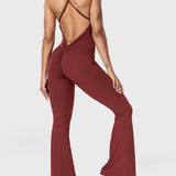 Serafina | Rugloze Flare Jumpsuit met verstelbare bandjes