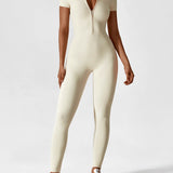 Wanda | Lange Mouwen Jumpsuit - Staande Kraag Rits