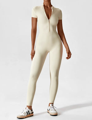 Wanda | Lange Mouwen Jumpsuit - Staande Kraag Rits