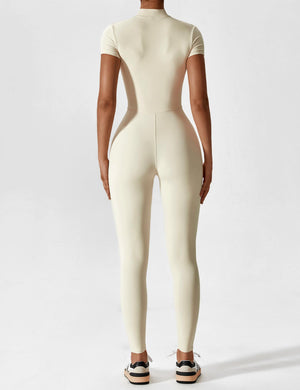 Wanda | Lange Mouwen Jumpsuit - Staande Kraag Rits