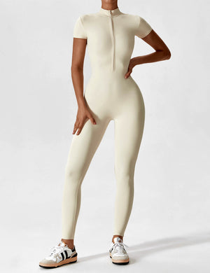 Wanda | Lange Mouwen Jumpsuit - Staande Kraag Rits