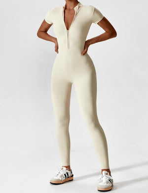Wanda | Lange Mouwen Jumpsuit - Staande Kraag Rits