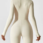 Wanda | Lange Mouwen Jumpsuit - Staande Kraag Rits
