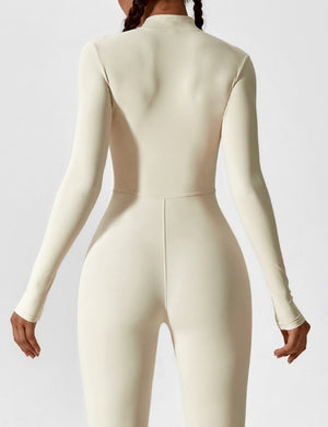 Wanda | Lange Mouwen Jumpsuit - Staande Kraag Rits