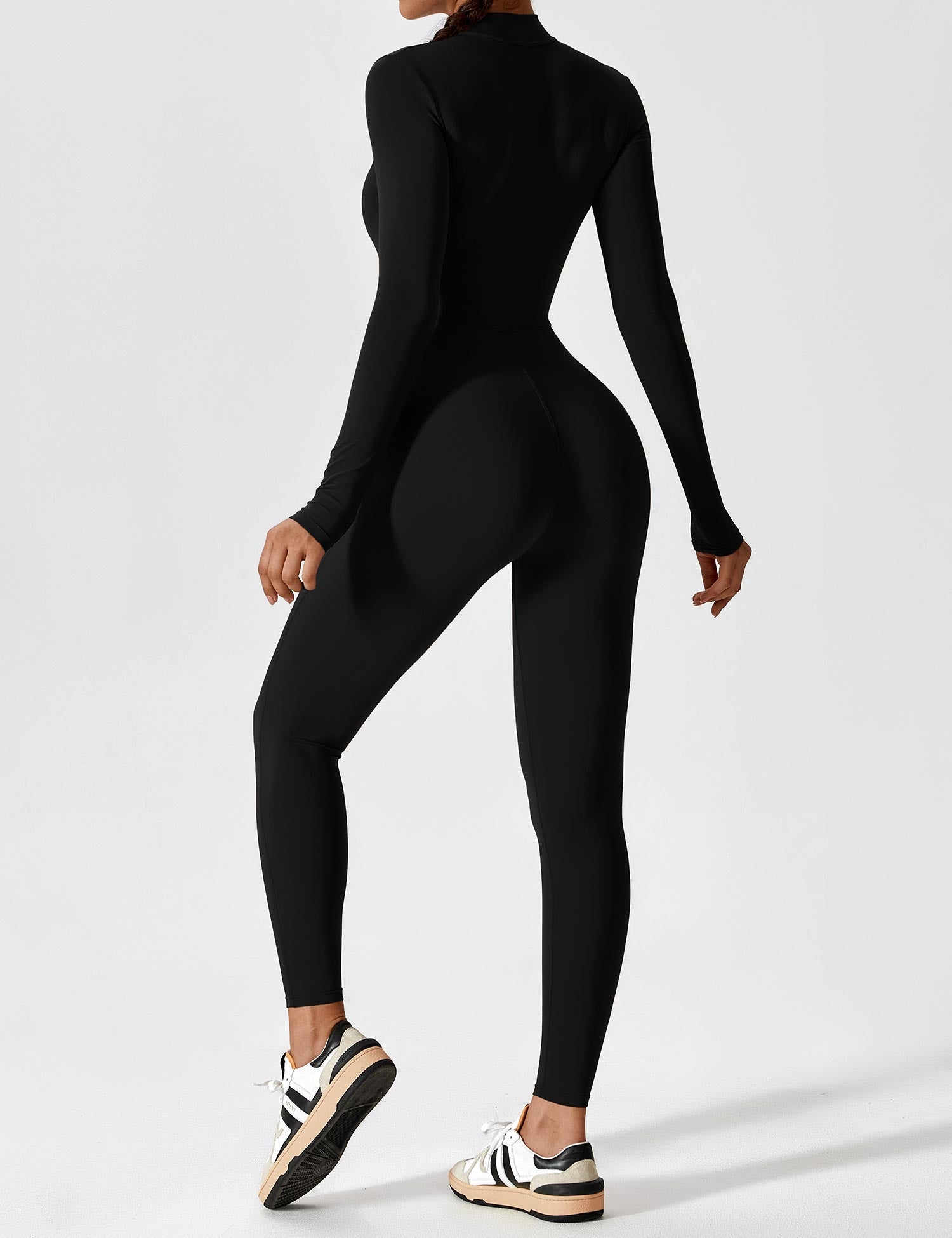 Wanda | Lange Mouwen Jumpsuit - Staande Kraag Rits
