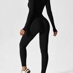 Wanda | Lange Mouwen Jumpsuit - Staande Kraag Rits
