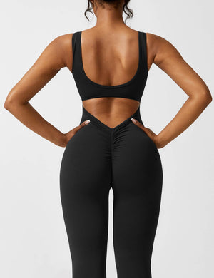 Sienna | Rugloze Flare-Jumpsuit
