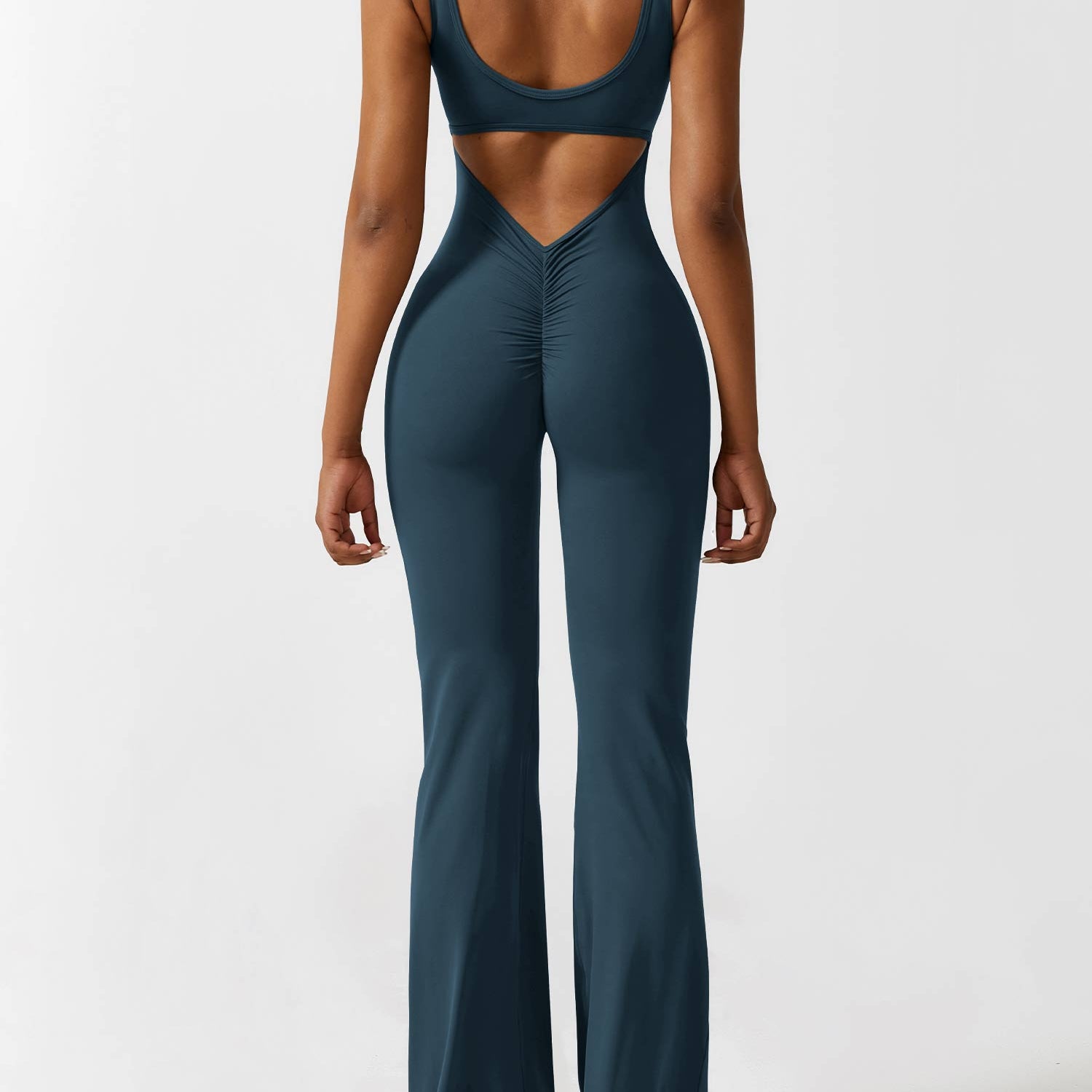 Sienna | Rugloze Flare-Jumpsuit