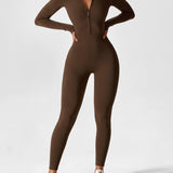 Wanda | Lange Mouwen Jumpsuit - Staande Kraag Rits