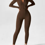 Wanda | Lange Mouwen Jumpsuit - Staande Kraag Rits