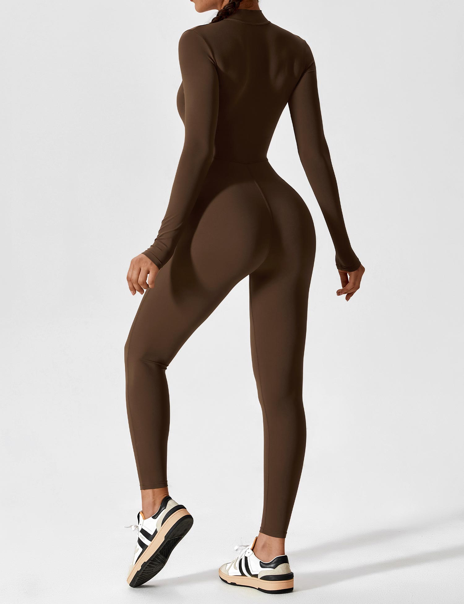 Wanda | Lange Mouwen Jumpsuit - Staande Kraag Rits