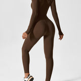 Wanda | Lange Mouwen Jumpsuit - Staande Kraag Rits