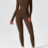 Wanda | Lange Mouwen Jumpsuit - Staande Kraag Rits