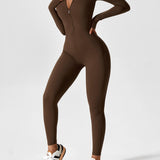 Wanda | Lange Mouwen Jumpsuit - Staande Kraag Rits