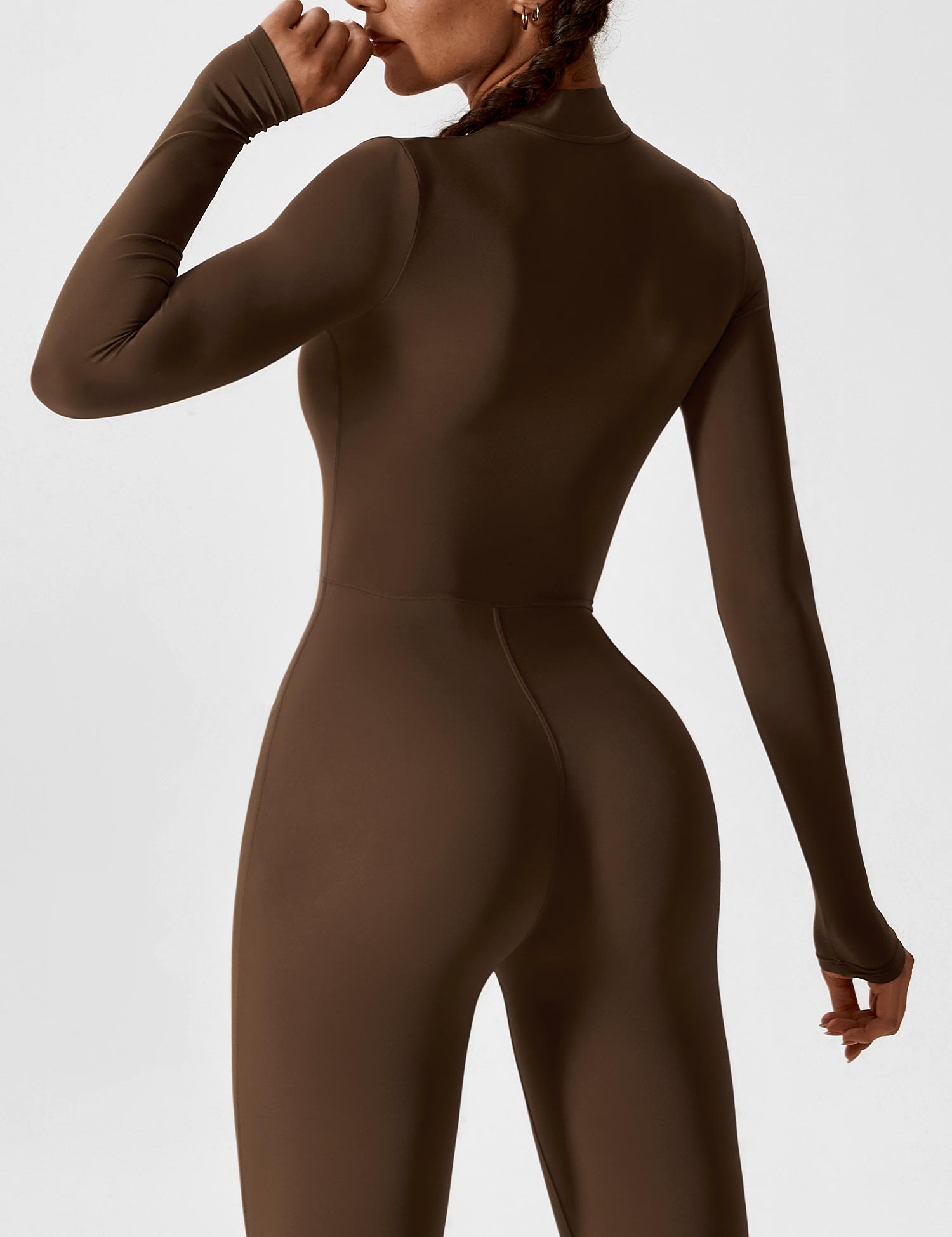 Wanda | Lange Mouwen Jumpsuit - Staande Kraag Rits