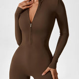 Wanda | Lange Mouwen Jumpsuit - Staande Kraag Rits