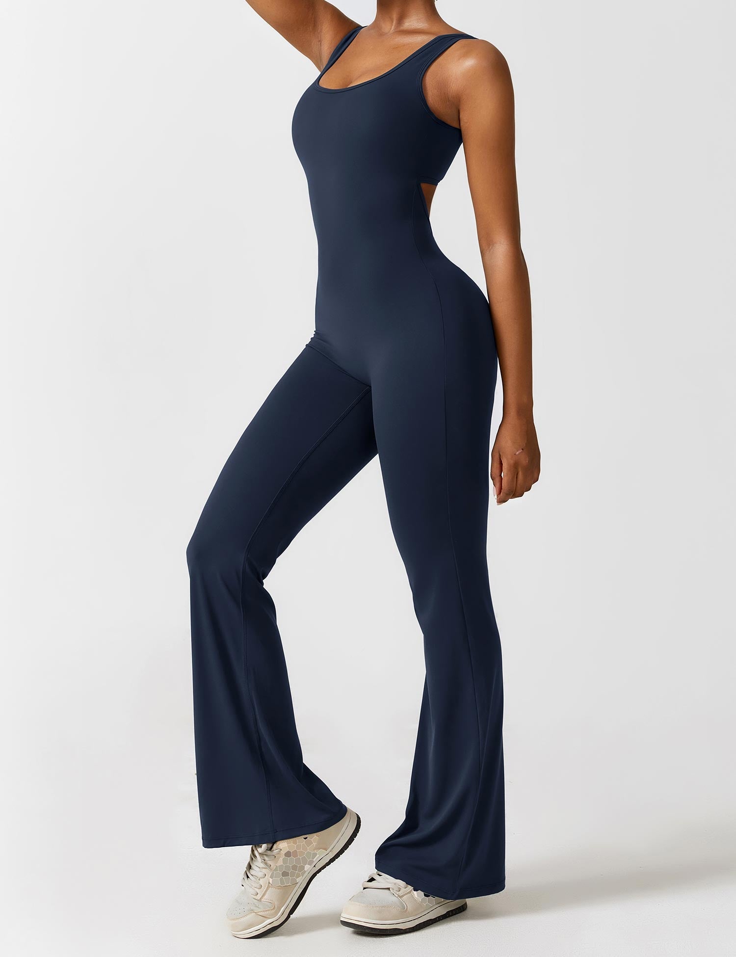 Sienna | Rugloze Flare-Jumpsuit
