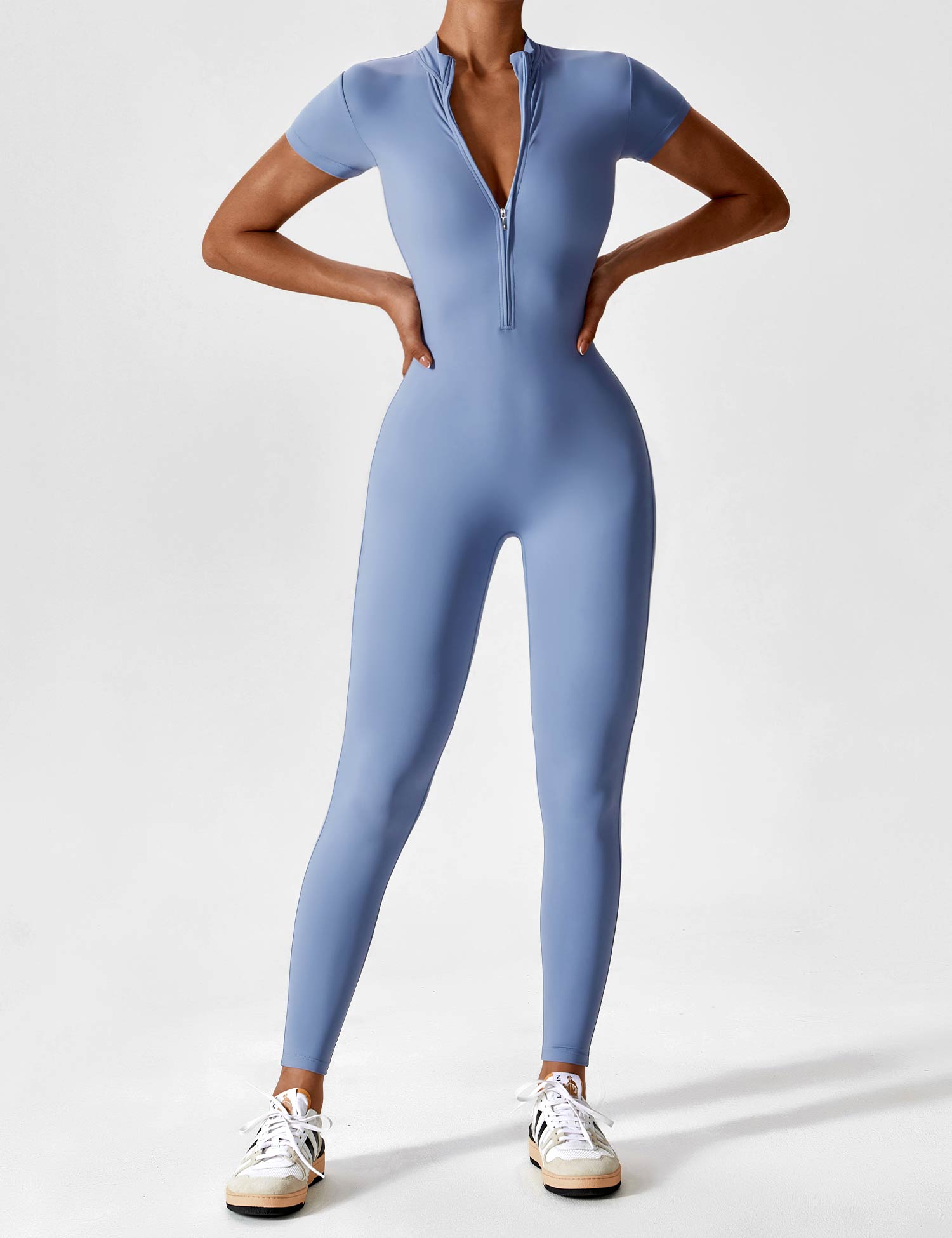Wanda | Lange Mouwen Jumpsuit - Staande Kraag Rits