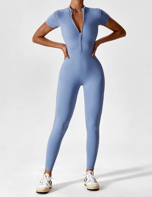Wanda | Lange Mouwen Jumpsuit - Staande Kraag Rits