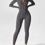 Wanda | Lange Mouwen Jumpsuit - Staande Kraag Rits