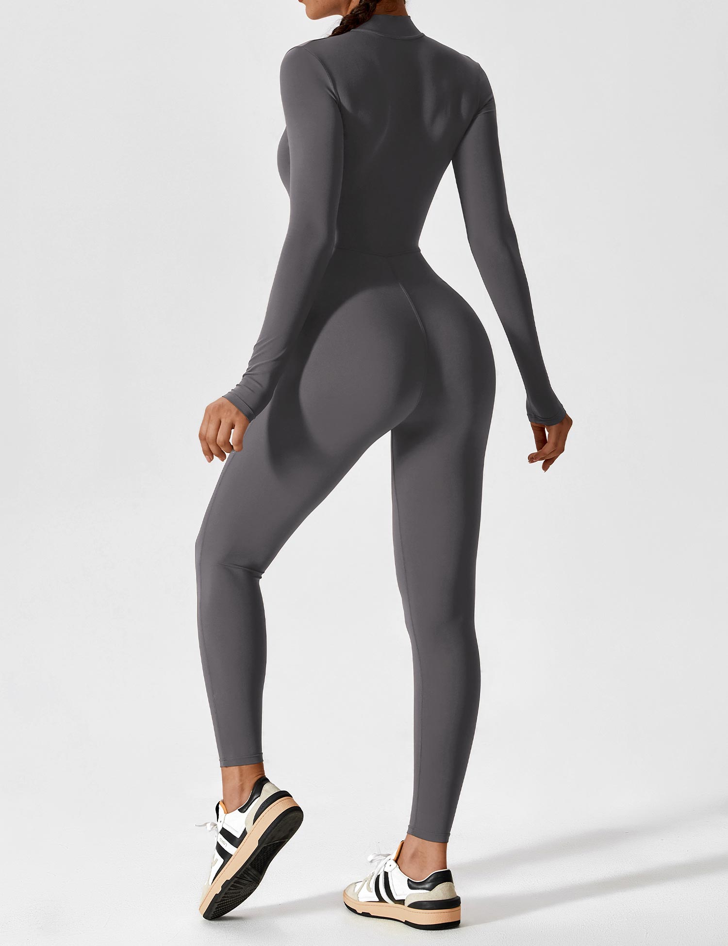 Wanda | Lange Mouwen Jumpsuit - Staande Kraag Rits
