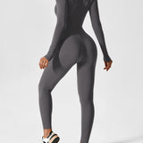 Wanda | Lange Mouwen Jumpsuit - Staande Kraag Rits