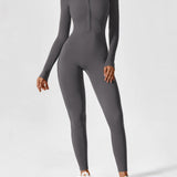 Wanda | Lange Mouwen Jumpsuit - Staande Kraag Rits