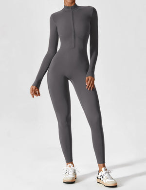 Wanda | Lange Mouwen Jumpsuit - Staande Kraag Rits