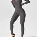 Wanda | Lange Mouwen Jumpsuit - Staande Kraag Rits