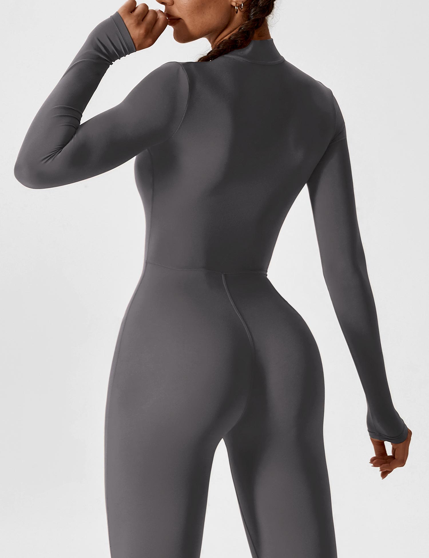 Wanda | Lange Mouwen Jumpsuit - Staande Kraag Rits