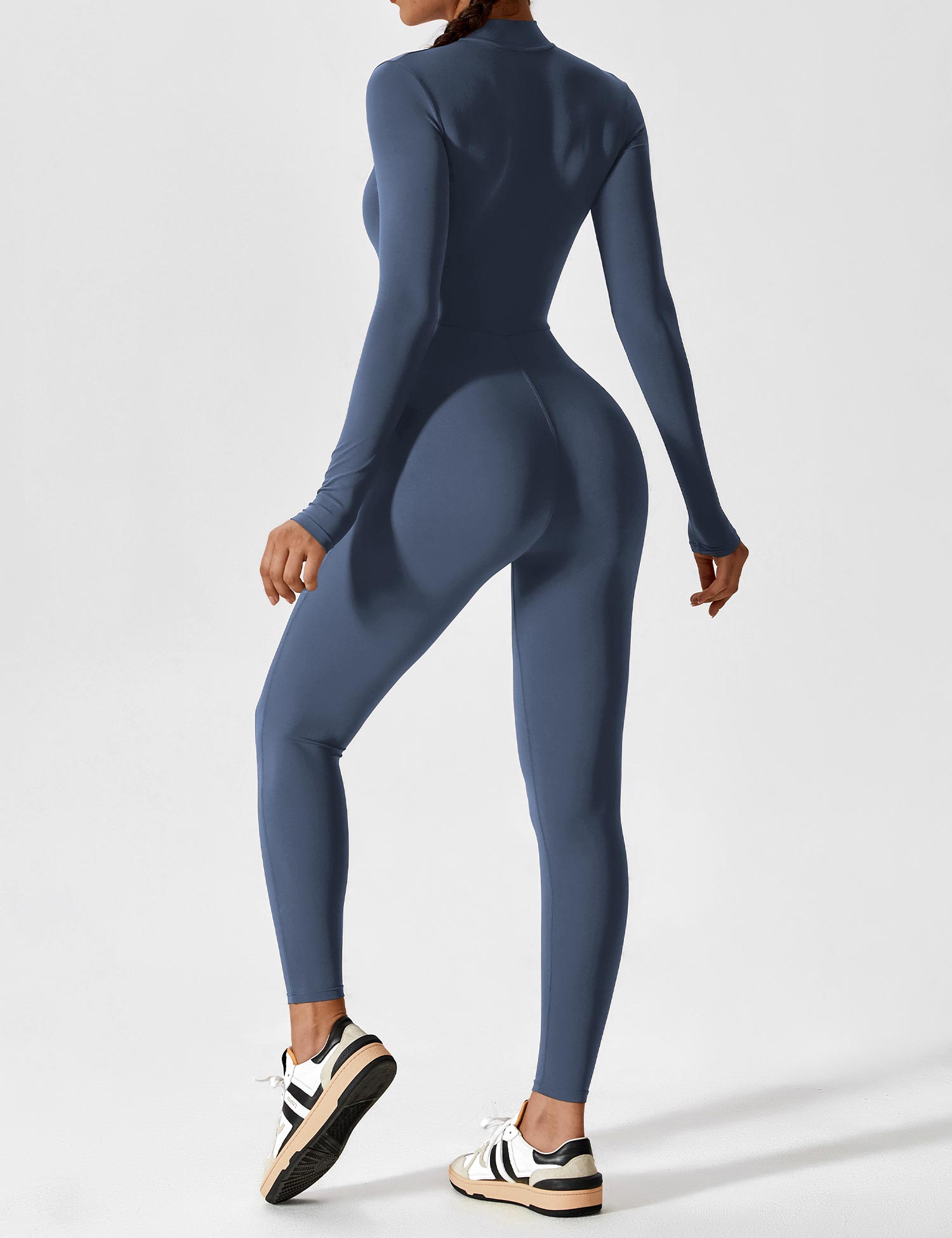 Wanda | Lange Mouwen Jumpsuit - Staande Kraag Rits